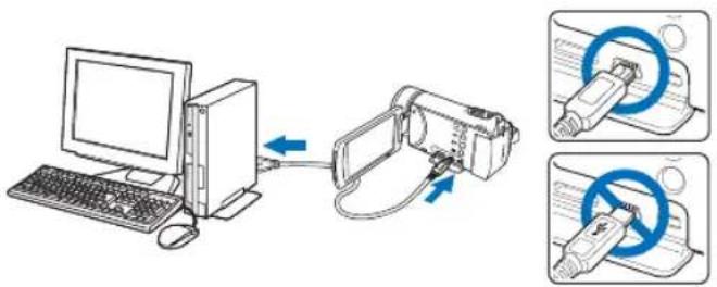 SAMSUNG HMX-H320BN - Utilización del cable USB - 1