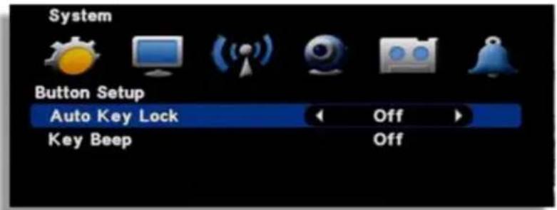 System Button Setup Auto Key Lock Off Key Beep Off