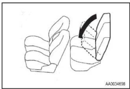 MITSUBISHI Airtrek Turbo (2006) - Um banco na horizontal cujo banco traseiro inclina para a frente - 1