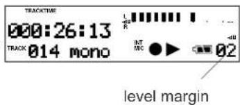 TRACKTIME 00:26:13 TRACK 014 mono L +du R INT MIC 02 level margin