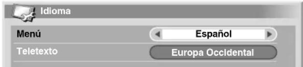 Idioma Menú Español Teletexto Europa Occidental