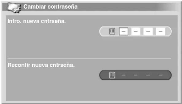 Cambiar contraseña Intro. nueva cntrseña. Reconfir nueva cntrseña.