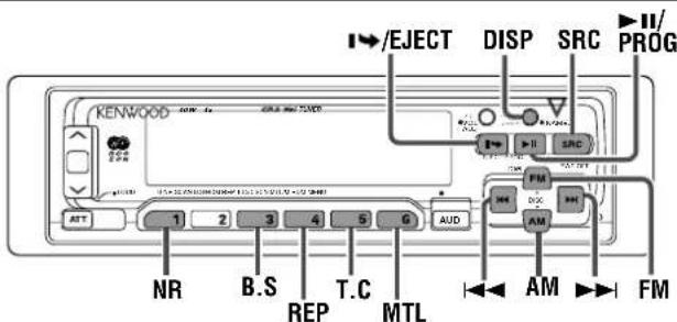 I/EJECT DISP SRC II/ PROG KENWOOD ATT 1 2 3 4 5 G AUD NR B.S REP T.C MTL FM AM AM FM