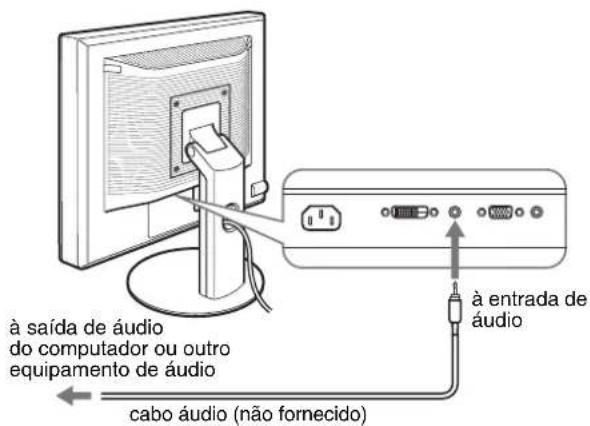 à saída de áudio do computador ou outro equipamento de áudio cabo áudio (não fornecido) à entrada de áudio