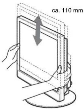SONY SDM-S75E - Instelling 7: Pas de stand en de hoogte aan - 2
