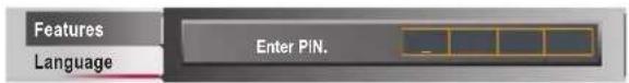 Features Language Enter PIN.