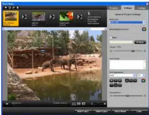 Video Editor Project0 Enferen Settings Universal Project Settings Movie Box 12.14 Multi-Project Box 3D Music Volume: 75% Text Length: Text Experience: And Transparency: 12 Back to Back Next Page Next Frame 1 Day