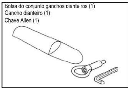 Bolsa do conjunto ganchos dianteiros (1) Gancho dianteiro (1) Chave Allen (1)