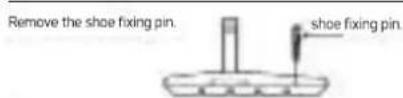 Remove the shoe fixing pin. shoe fixing pin.