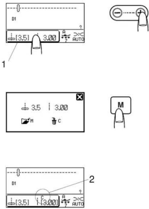 JANOME 7700 QCP - Personalización de los valores predeterminados de la longitud y la anchura de la puntada - 1