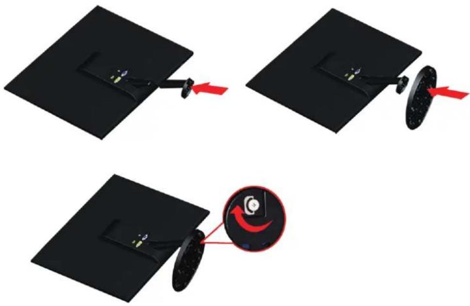AOC E2351Fh - Instalar o suporte e a base - 1