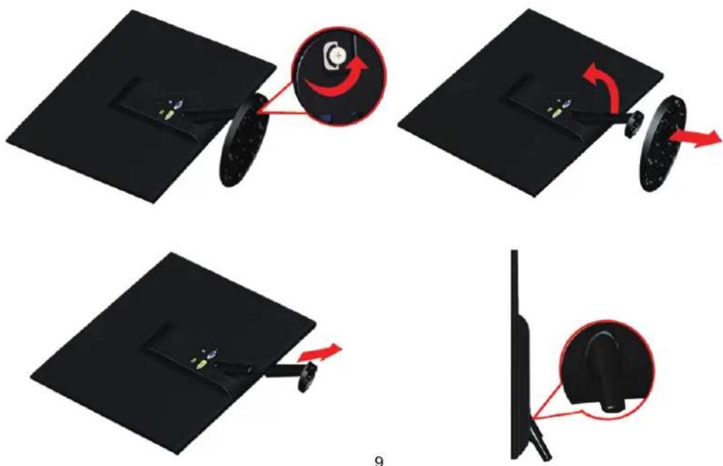 AOC E2351Fh - Instalar o suporte e a base - 2