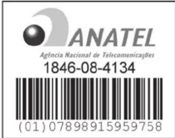 ANATEL Agência Nacional de Telecomunicações 1846-08-4134 (01) 07898915959758