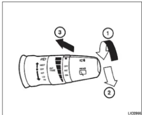 NISSAN Livina (2013) - INTERRUPTOR DO LIMPADOR E LAVADOR DO VIDRO TRASEIRO (se equipado) - 1