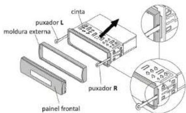 puxador L cinta moldura externa puxador R painel frontal