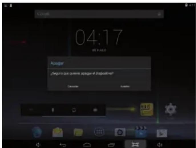 04:17 Apager ¿Seguro que quiens apager el dispositivo? Cancelar Cancelar