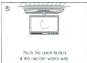 ⑤ Push the open button if the monitor works well.