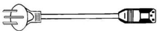 Simple line drawing of a plug with three leads and a connector (no text or symbols)