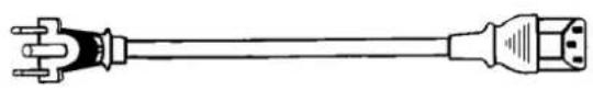 Line drawing of a straight electrical plug with terminal connectors (no text or symbols)