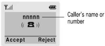 nnnnn ( ( 8 ) ) Caller's name or number Accept Reject