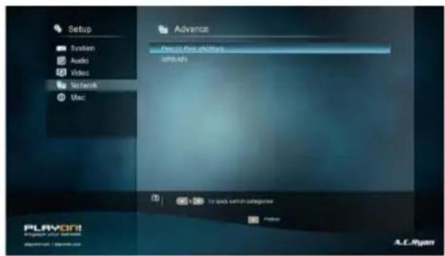 Setup System Audio Video Network Mac Advance Advanced Port options APD-APS PLAYON! Play on the next category Play on the next category A.C.Ryan
