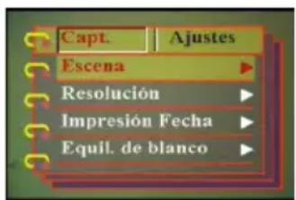 EASYPIX V12 - Ajustar la configuración de la cámara utilizando los menús - 1