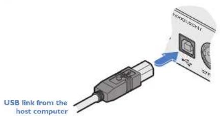 USB link from the host computer