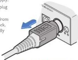 Adder XD150FX-MM - To disconnect the power adapter - 1