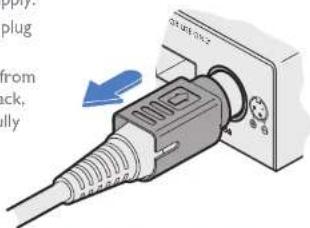 Adder XD150FX-MM - To disconnect the power adapter - 1