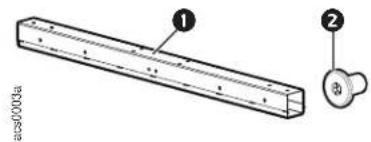 Technical diagram showing a rectangular component with labeled parts and a close-up view of a mechanical part with a circular end.