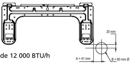 de 12 000 BTU/h 20 mm A = 41 mm B = 60 mm Ø