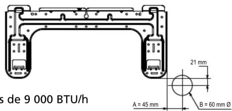 s de 9 000 BTU/h 21 mm A = 45 mm B = 60 mm Ø