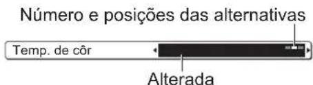Número e posições das alternativas Temp. de côr Alterada
