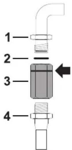 SMEG B60GVXI9 - Conexión con tubo flexible de acero con conexión en bayoneta - 1