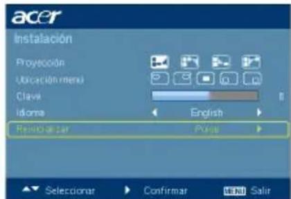 ACER X1230P - Menú de instalación - 2