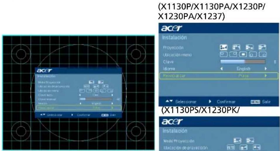 ACER X1230P - Menú de instalación - 1