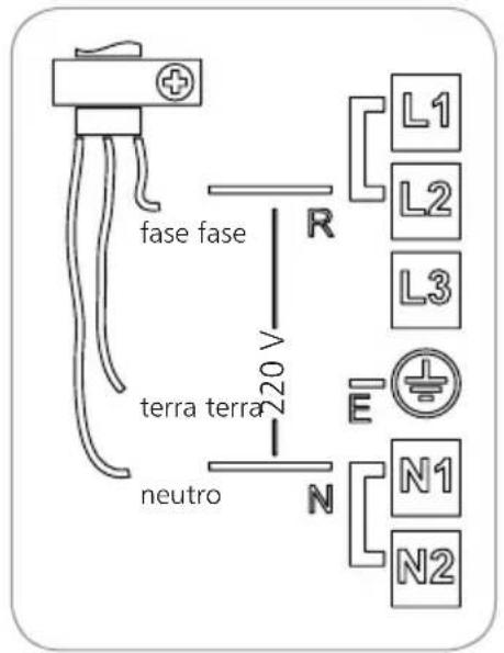 Brastemp BDJ80 - Esquema de ligação do cabo de alimentação no produto - 1