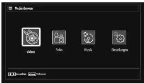 MediaBrowser Videos Fotos Musik Einstellungen
