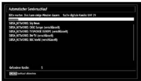 Automatischer Sendersuchlauf Bitte warten: Dies kann einige Minuten geform. Suche digitala Kessler UHF 29 SIBSA_NETWORKS: Sky News SIBSA_NETWORKS: CNBC Europe (verschlüsselt) SIBSA_NETWORKS: TVSPORDE EUROPE (verschlüsselt) SIBSA_NETWORKS: DmTV (verschlüsselt) SIBSA_NETWORKS: BBC World (verschlüsselt) Gefundende Kessler: $