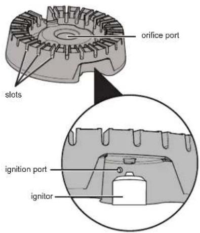 orifice port slots ignition port ignitor