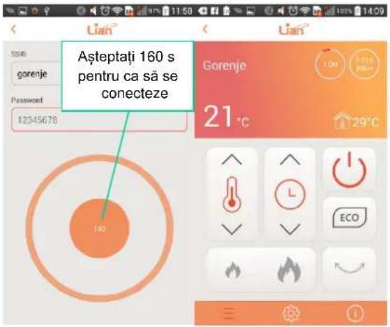 Asteptați 160 s pentru ca să se conecteze Gorenje 21 °C 29 °C