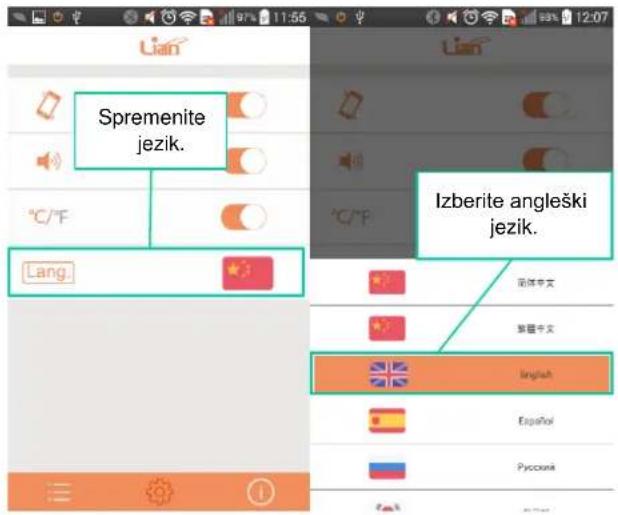 Spremenite jezik. Izberite angleški jezik. Lang English Español Pycovka