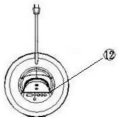 Technical diagram of a mechanical component with labeled parts and dimension annotation