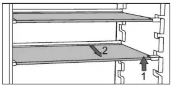 Technical diagram showing a mechanical assembly with labeled components 1 and 2, likely illustrating a gear or mounting mechanism.