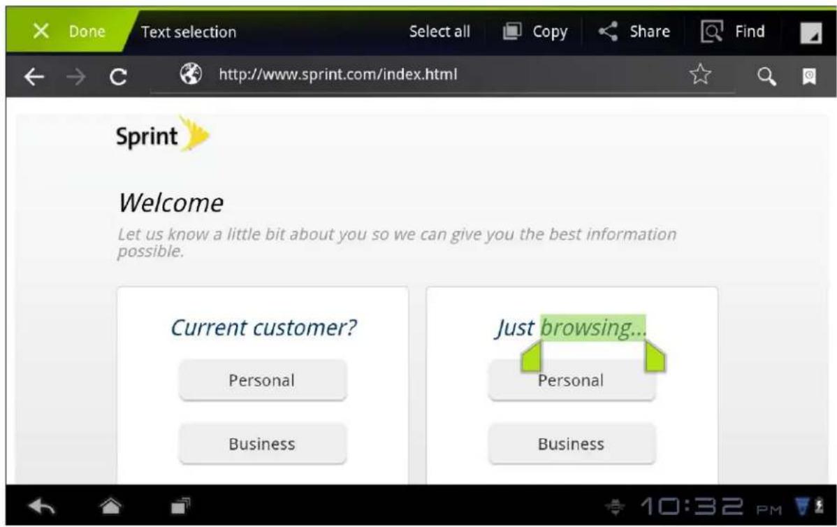 Done Text selection Select all Copy Share Find http://www.sprint.com/index.html Sprint Welcome Let us know a little bit about you so we can give you the best information possible. Current customer? Personal Business Just browsing... Personal Business