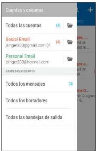 Cuentas y carpetas Todas las cuentas (4) Social Email jsinger200@gmail.com (4) Personal Email jsinger200@hotmail.com CARPETAS RECIENTES Todos los mensajes (4) Todos los borradores Todas las bandejas de salida