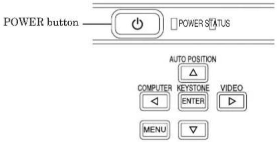 POWER button POWER STATUS AUTO POSITION COMPUTER KEYSTONE VIDEO ◀◀ ENTER ▶ MENU ▼