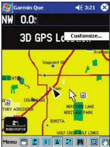 Garmin Que NW 0.0m 3D GPS Location Customize... Mapsource WOLF CREEK GOLF LINKS 2nd Overlane Waypoint 08 CEDAW LAKE TURY AIRCENTER HERITAGE LAKE HERITAGE PARK BORITA WOLF CREEK GOLF LINKS