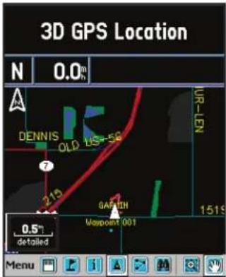3D GPS Location N 0.0° DENNIS OLD LS-5G 7 213 GAFITH Mappoint 001 1519 0.5° detailed IUR-LEN Menu