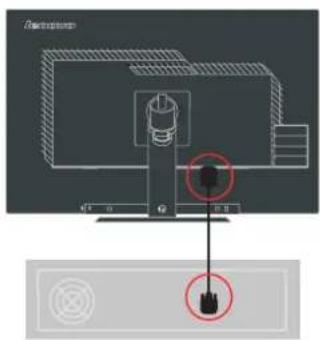 Technical diagram showing a mechanical component with a highlighted circular detail and a magnified view below, likely illustrating a device or assembly.